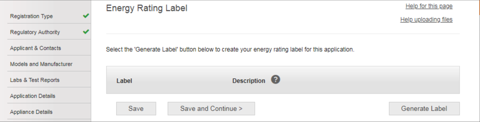 Screenshot 2 of the label page when filling out a registration